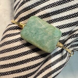 Bourbon and Bow ties Bracelet Gold Size L Green Stone